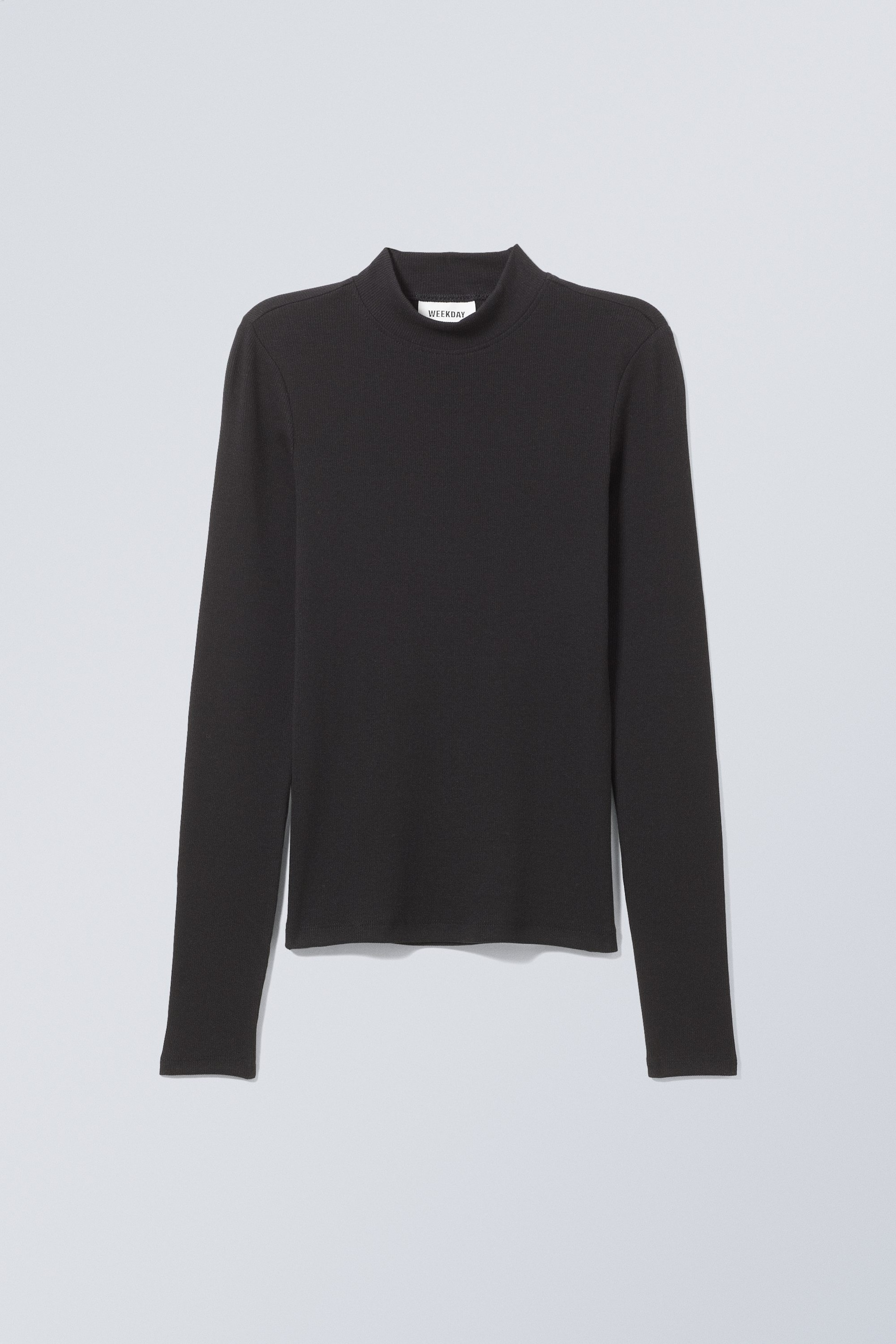 Black - Close Fitted Mock Neck - 0