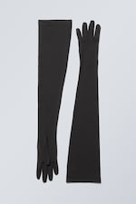 Black - Long Finger Gloves - 0