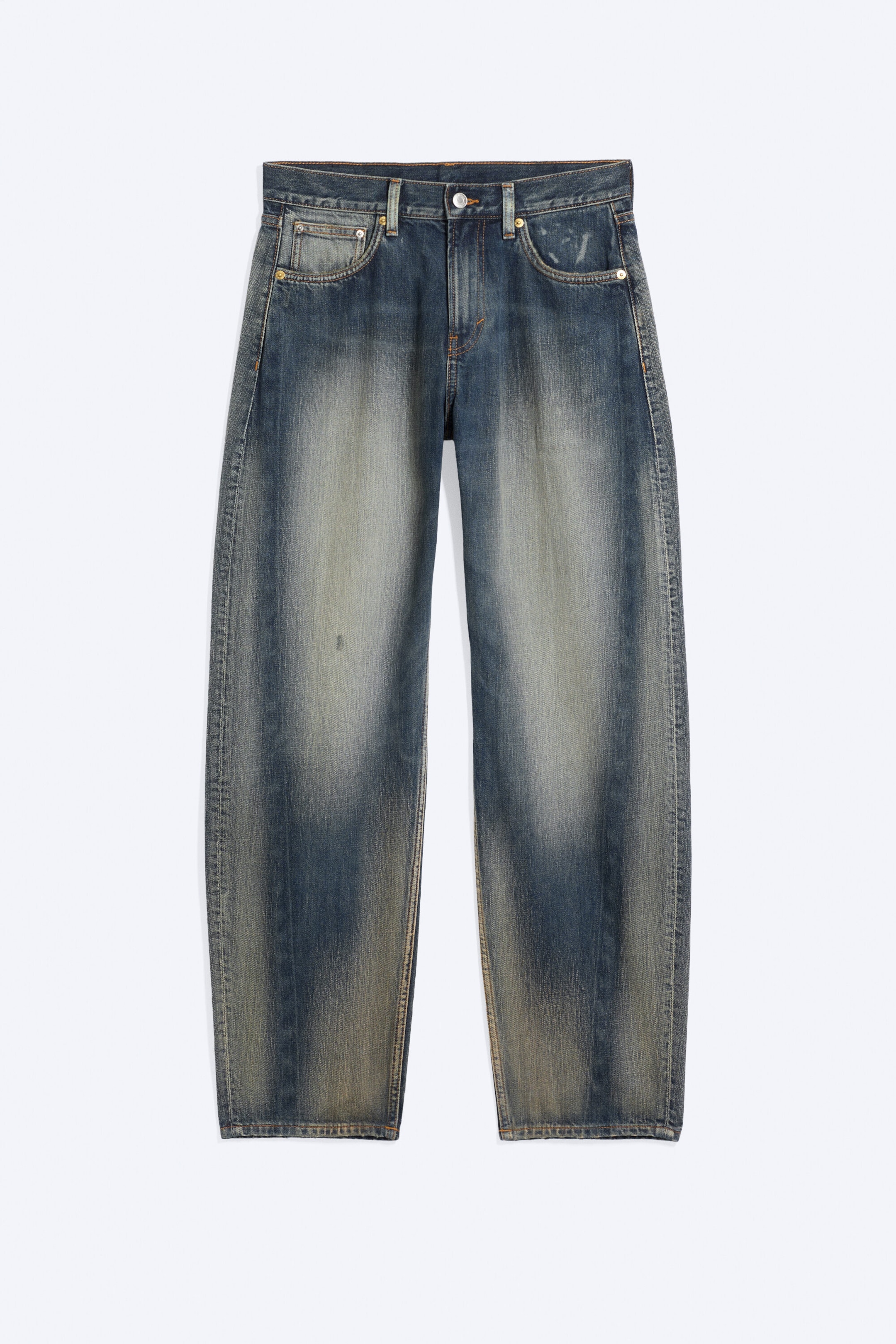 Laser Blue - Bleu moyen - Jean unisexe ample taille mi-haute jambes Barrel Nebula - 6