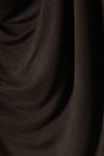 Dark Brown - Draped Long-Sleeved Top - 1