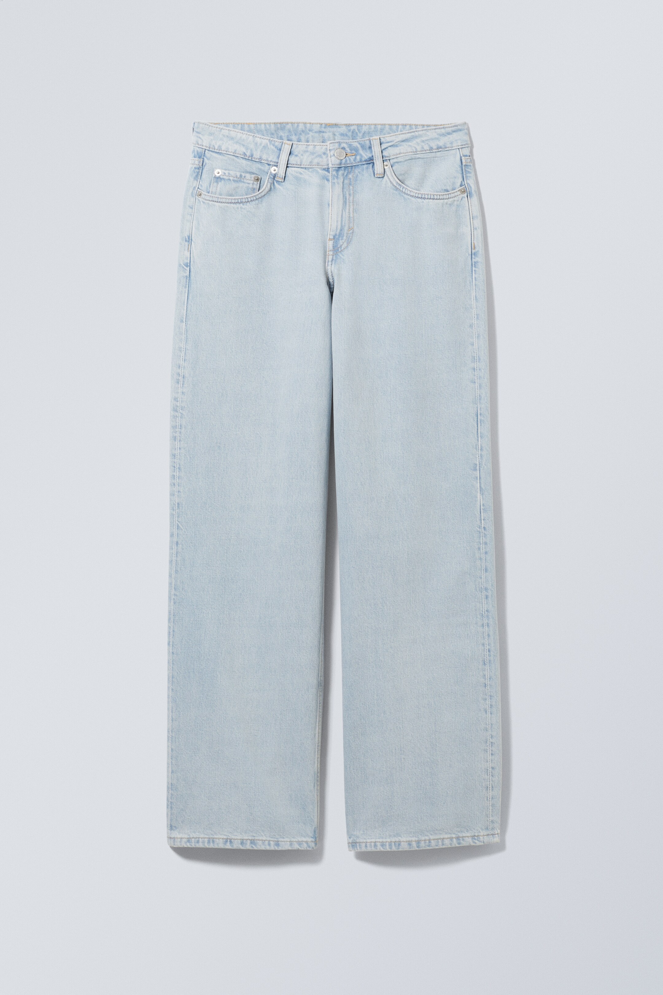 Προβολή μεγαλύτερης εικόνας: Ample Low Rise Loose Wide Leg Jeans - Opulent Blue - Light Blue - Ladies | H&M GR 1