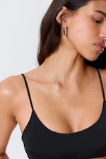 Black - Padded Tie Bikini Top - 1