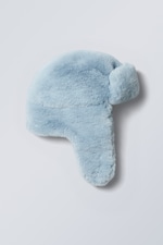 Babyblauw - Jonna Trapperhoed van imitatiebont - 0