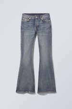 Metro Blue - Medium Blue - Flame Low Rise Slim Flared Jeans - 0