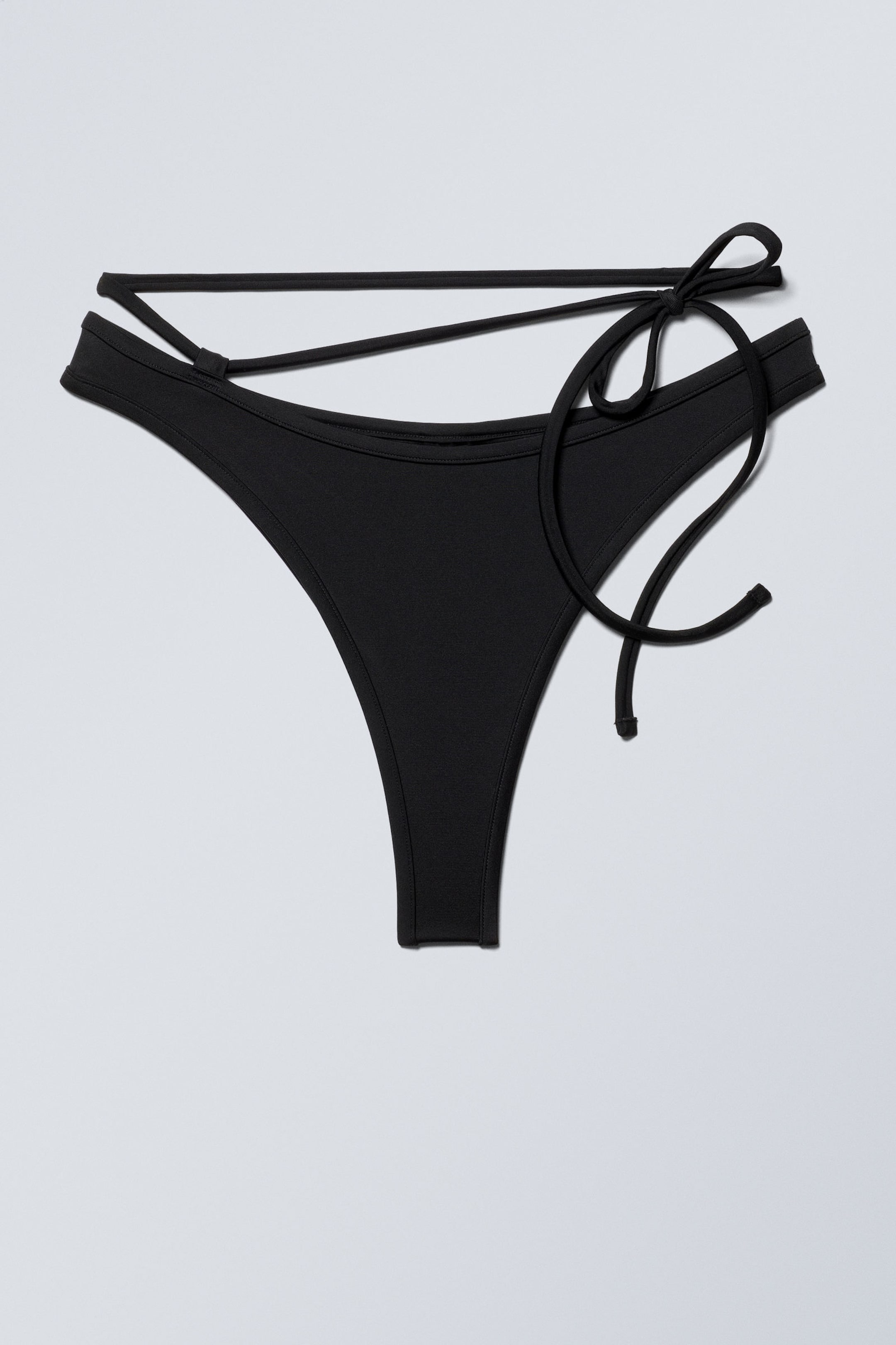 Black - Strappy Bikini Bottoms - 0