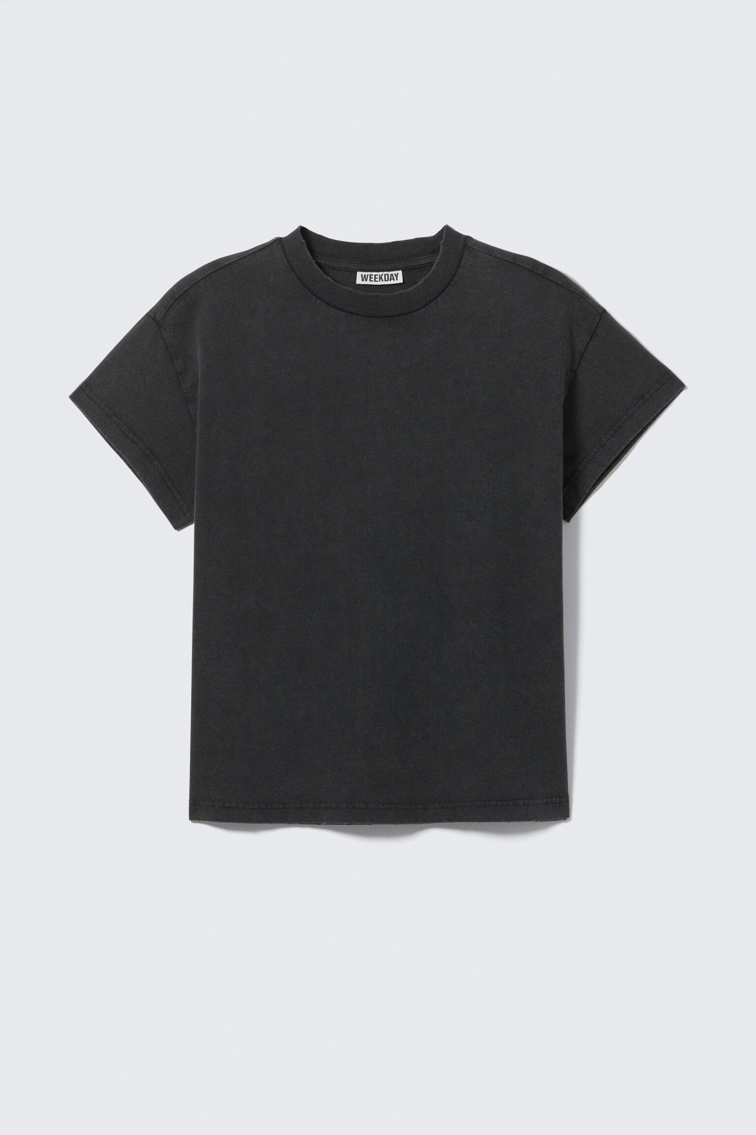 Κοντομάνικο boxy T-shirt από βαμβάκι - Black/White