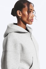 Grey Melange - Danni Scuba Zip Hoodie - 2
