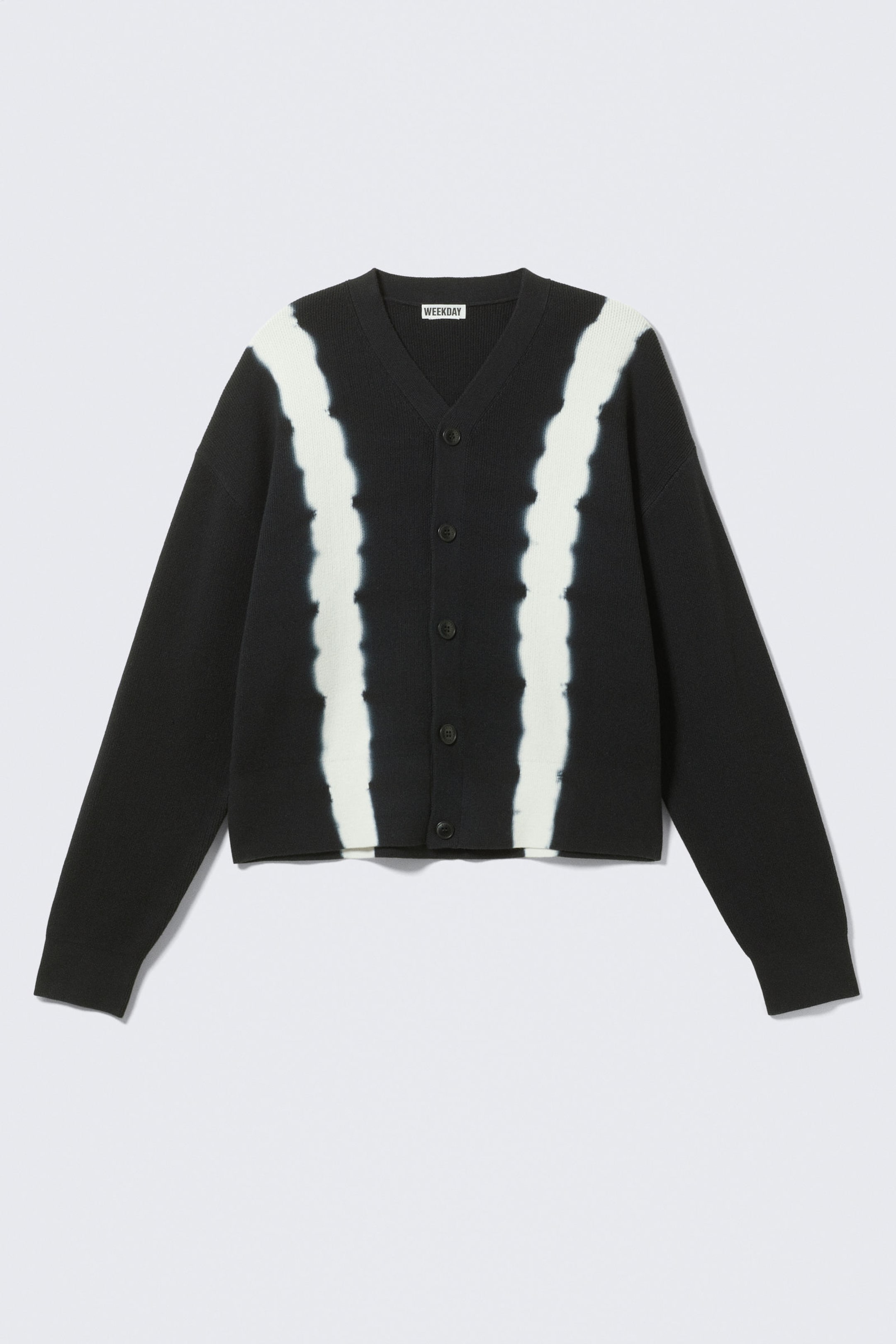 Svart batik - Stickad boxig tie-dye-cardigan - 4