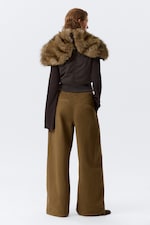 Donker kaki - Baggy ripstop broek met lage taille - 2