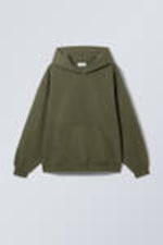 Dunkles Khakigrün - Schwerer Oversized-Hoodie - 0