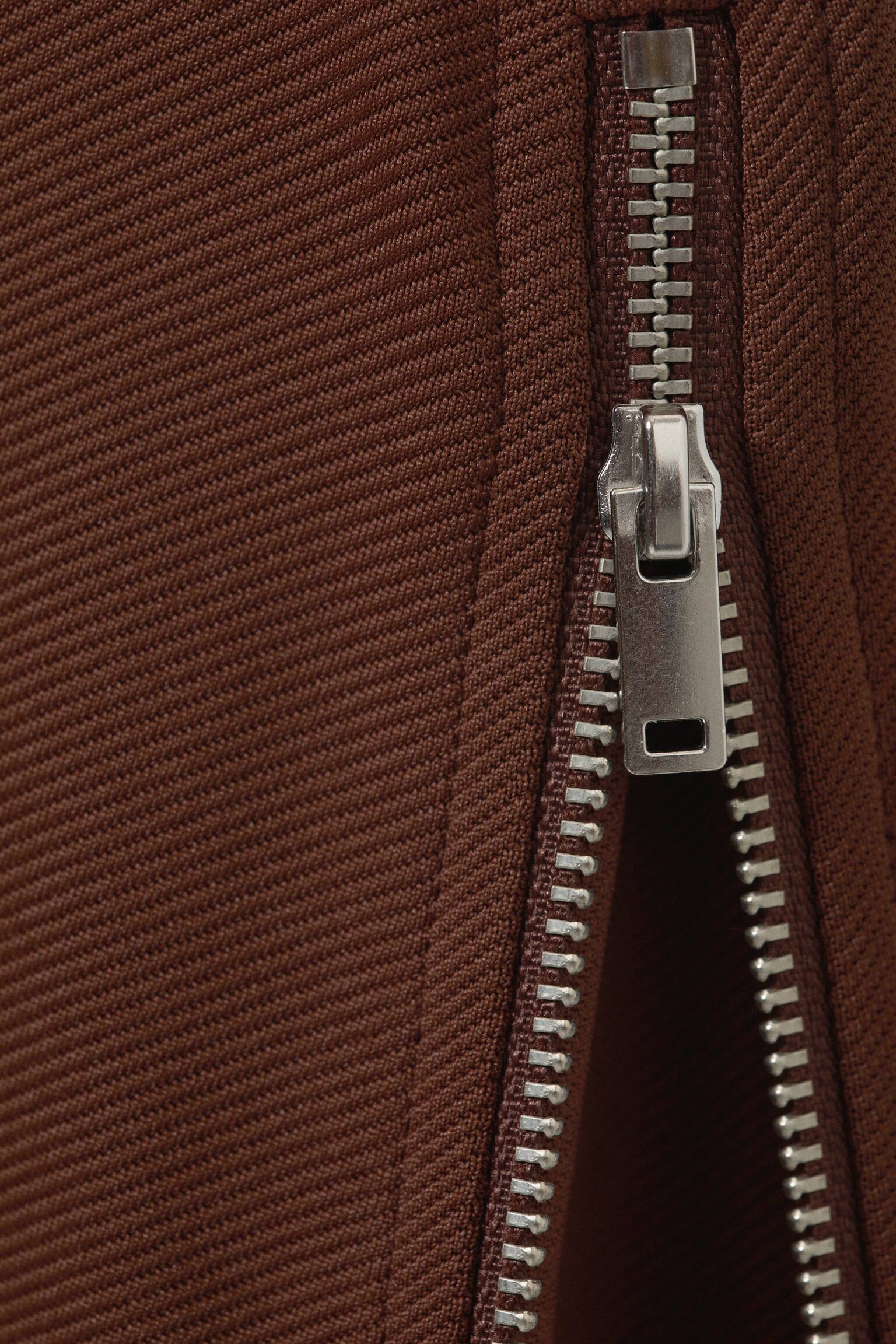 Mid Rise Flared Zip-Up Bukser - Brun/Svart - 5