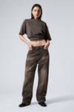 Bruin met wassing - Galaxy Loose Straight Leg Jeans - 3