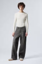 Ash Black - Black - Astro Loose Baggy Leg Jeans - 4
