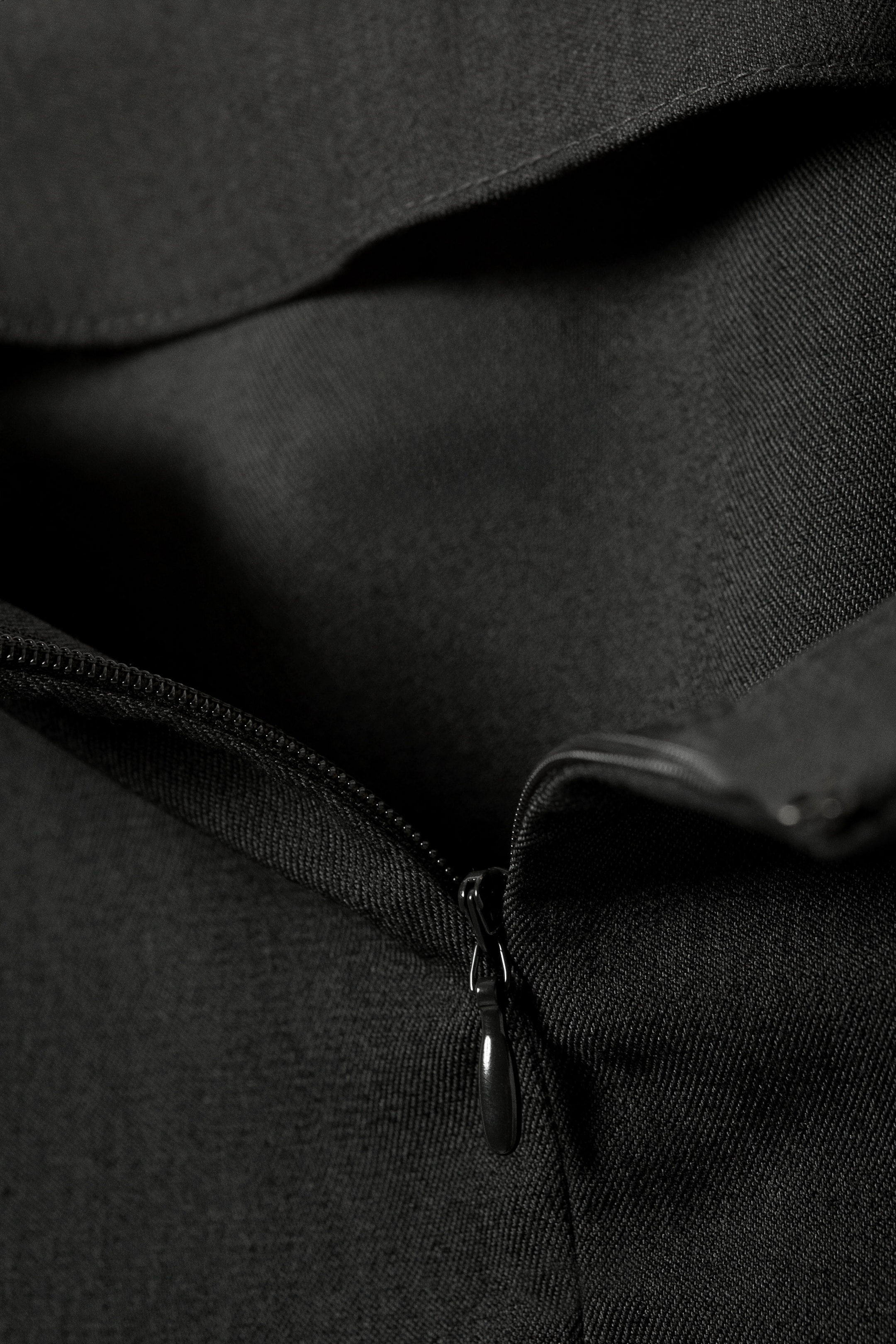 Dunkelgrau meliert - Midi-Anzugrock mit niedrigem Bund und Slim Fit - 4