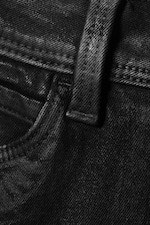 Noir enduit - Noir - Jean skinny évasé enduit taille basse évasé - 5