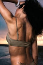 Dusty Mole - Ruched Triangle Bikini Top - 2