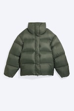 Dark Khaki Green - Oversized Recycled Down Puffer Jacket - 5