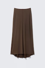 Mörkbrun - Maxikjol i jersey - 0