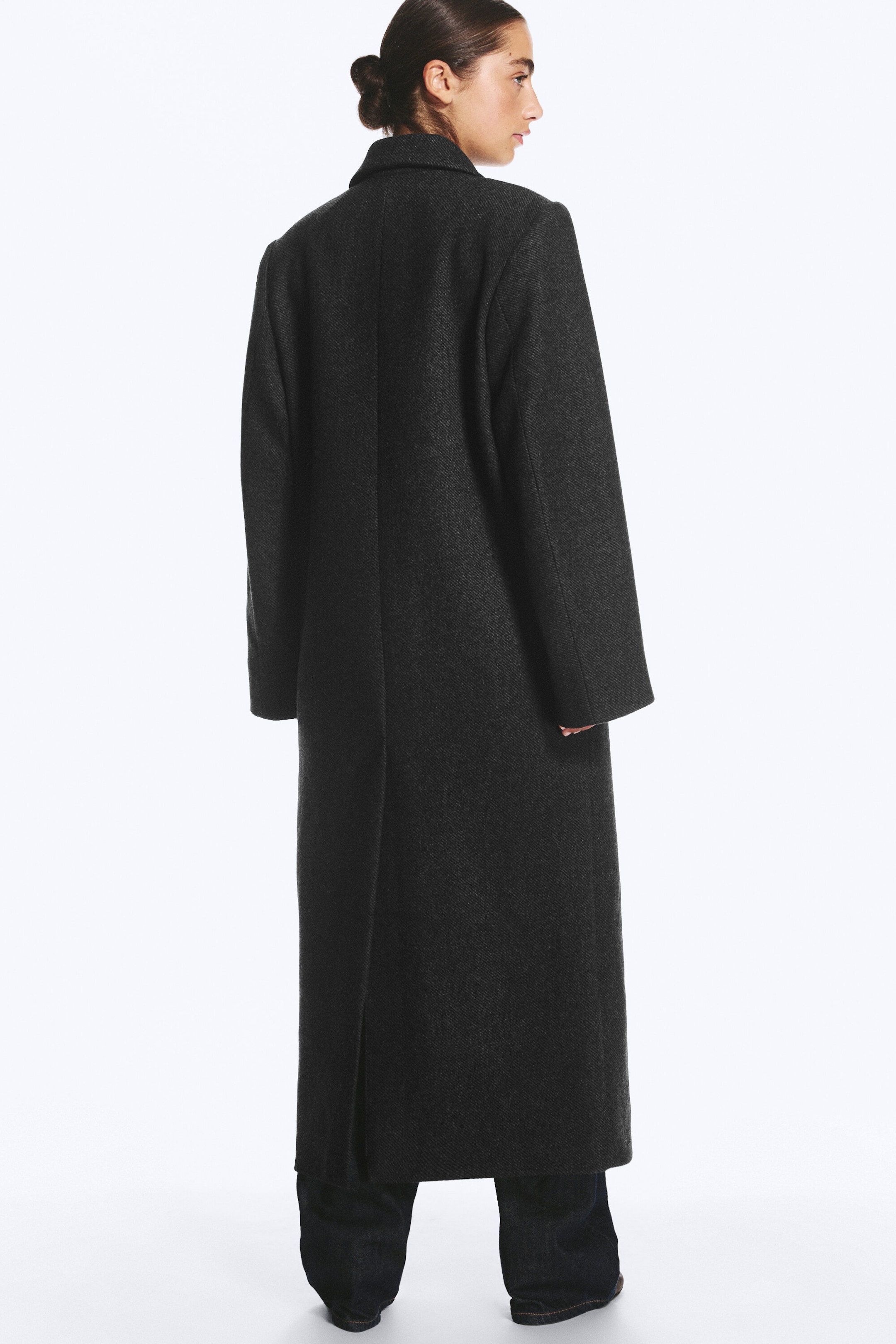 Dark Grey - Recycled Wool Blend Coat - 4