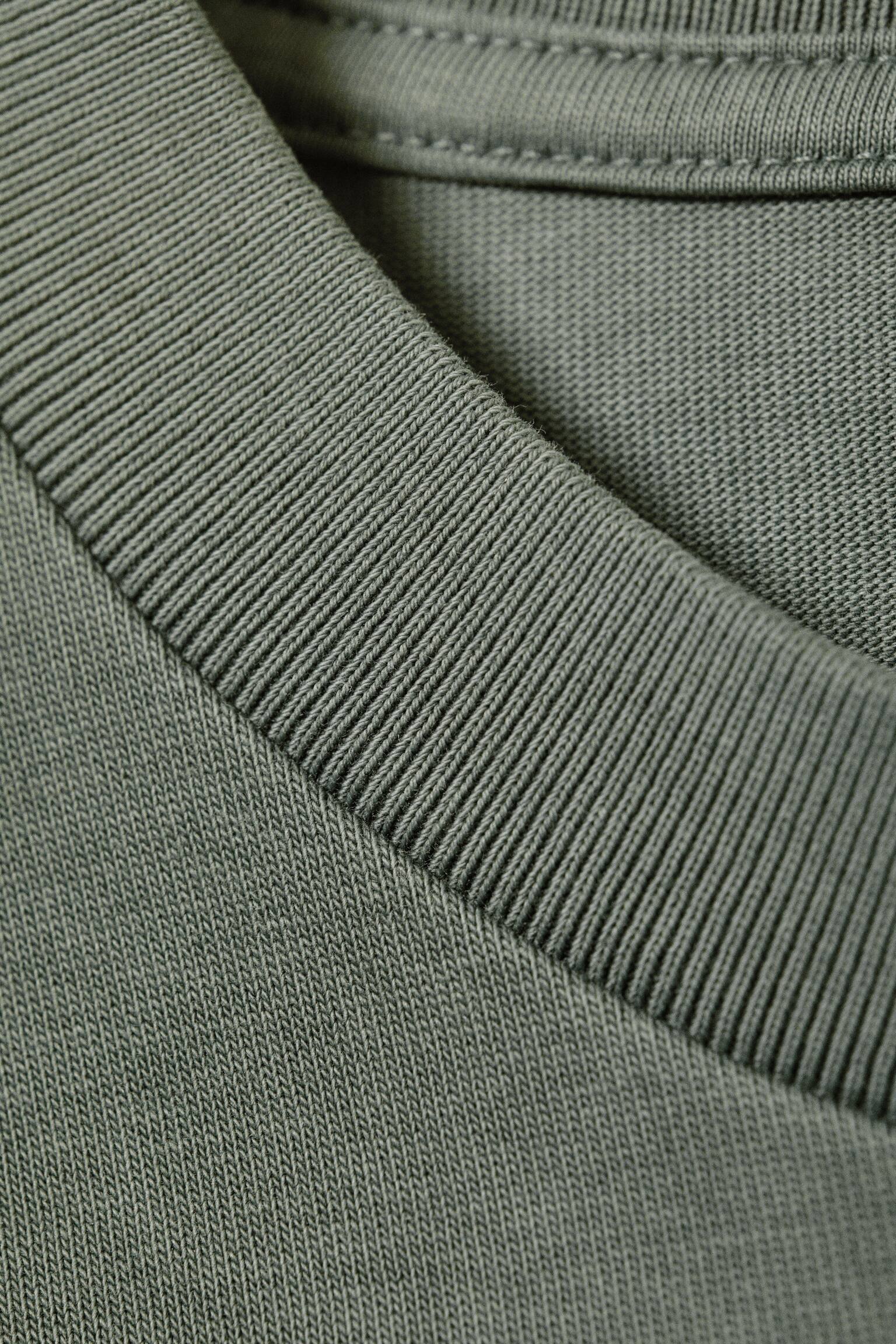 Ruimvallend boxy T-shirt - Donkergroen met wassing/White - Navy Stripe/Zwart/Wit en donkerbruin gestreept/White - Khaki Stripe/Licht kakigroen/Wit/Blauw met wassing/Kakigroen - 3