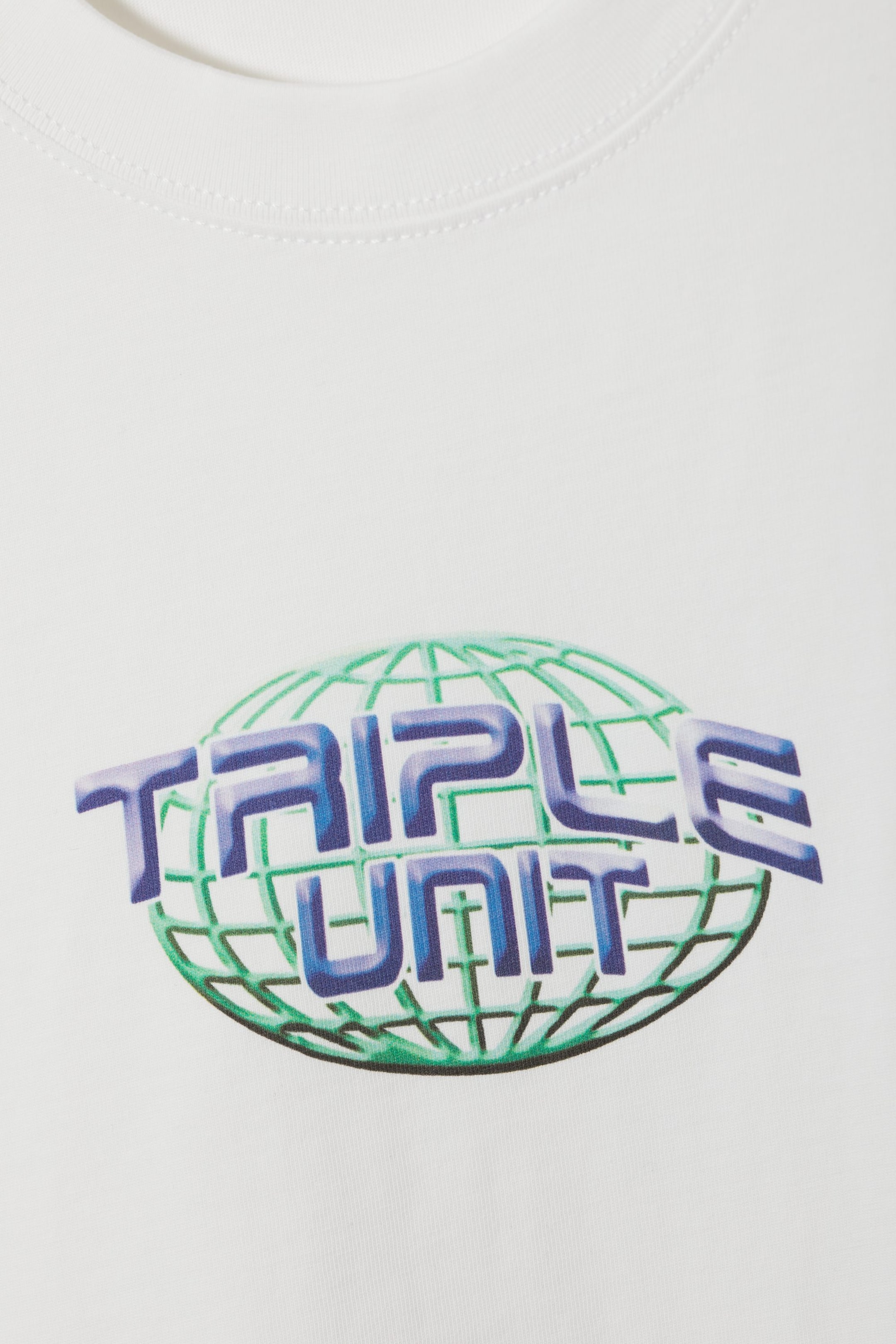 White Triple - Oversized Graphic Printed T-shirt - 1