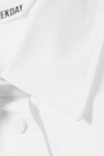 Weiß - Eng anliegendes langärmliges Baumwollhemd - 5