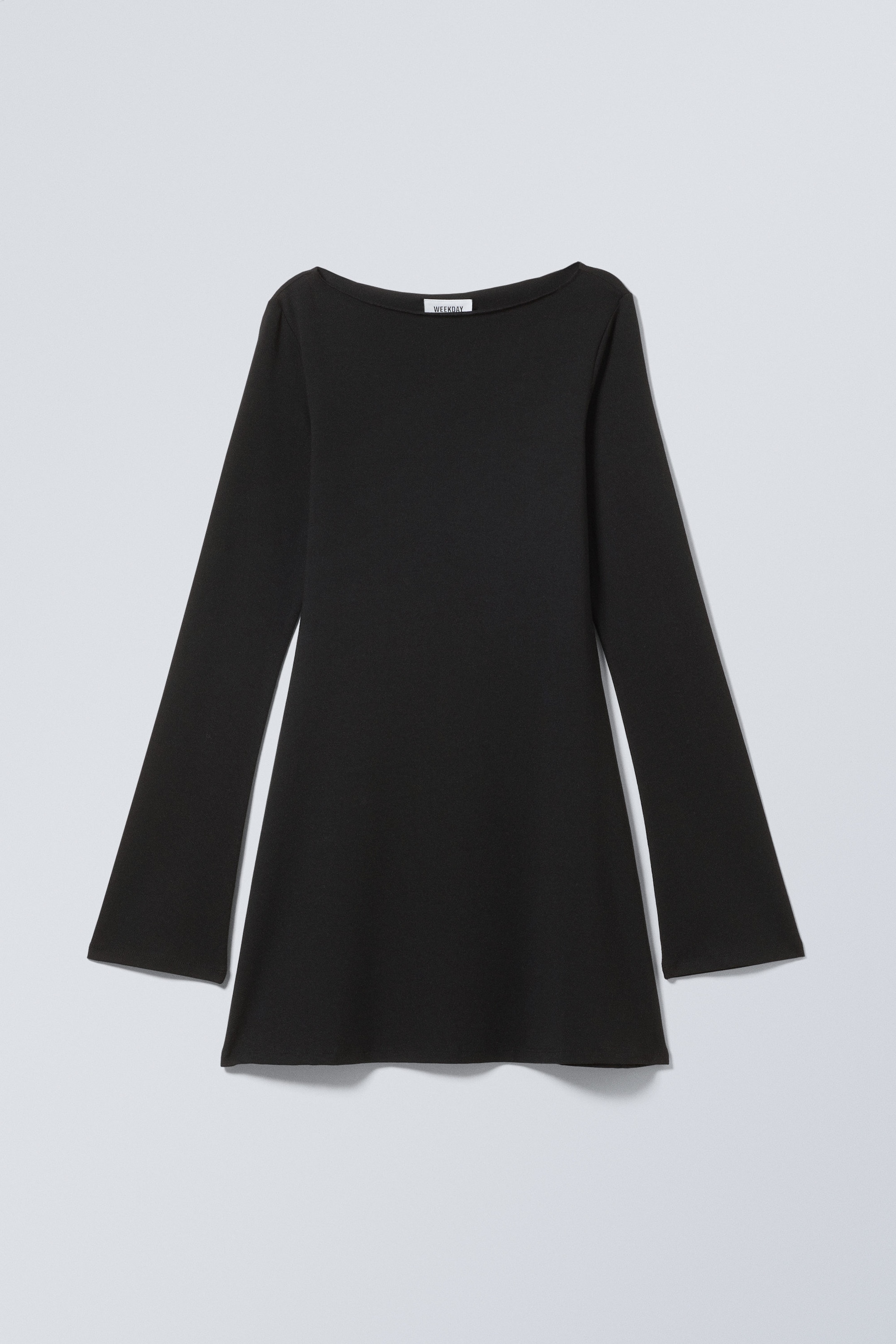 Schwarz - Langärmeliges Minikleid - 0