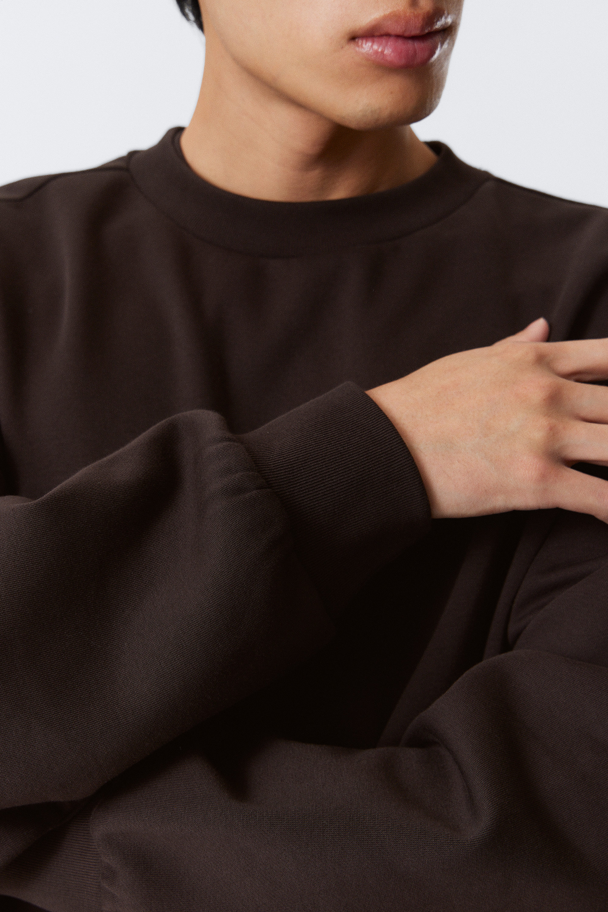 Dark Brown - Loose Fit Sweatshirt - 2