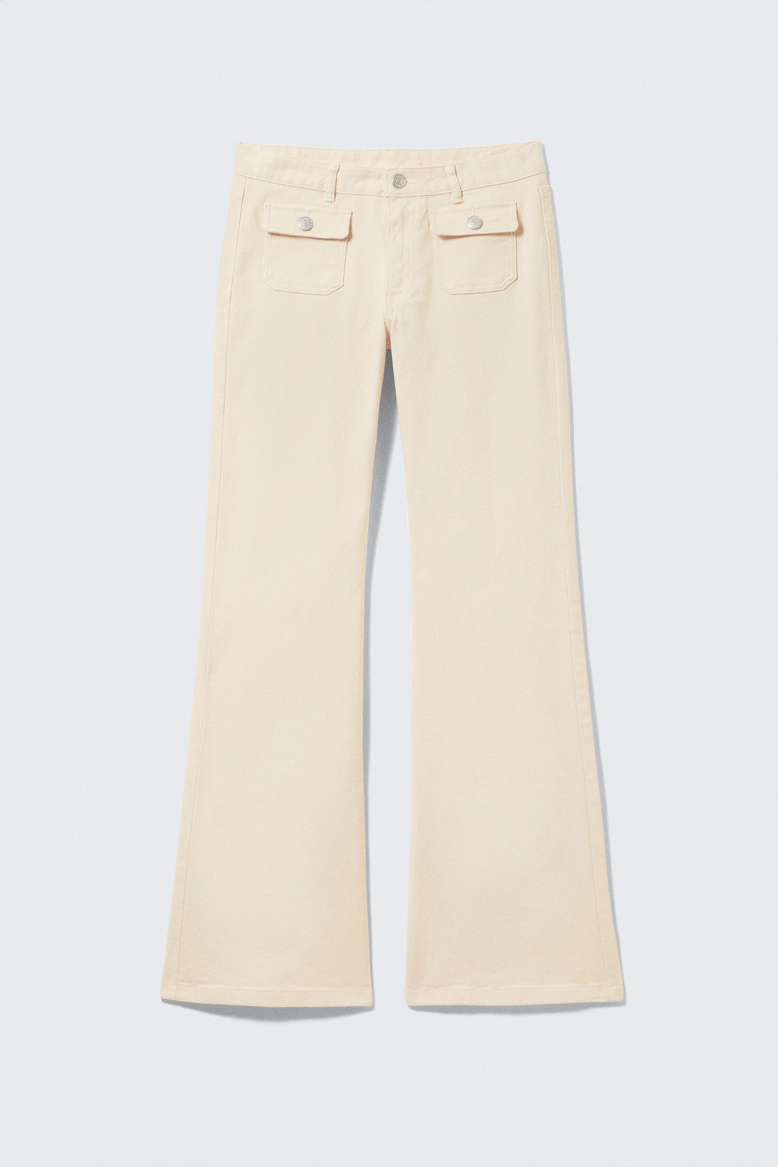 Low Waisted Bootcut Twill Trousers