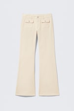 Hellbeige - Niedrig taillierte Bootcut-Hose aus Twill - 4