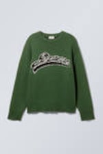 Dark Green - Expert - Cypher Graphic Knit Sweater - 0