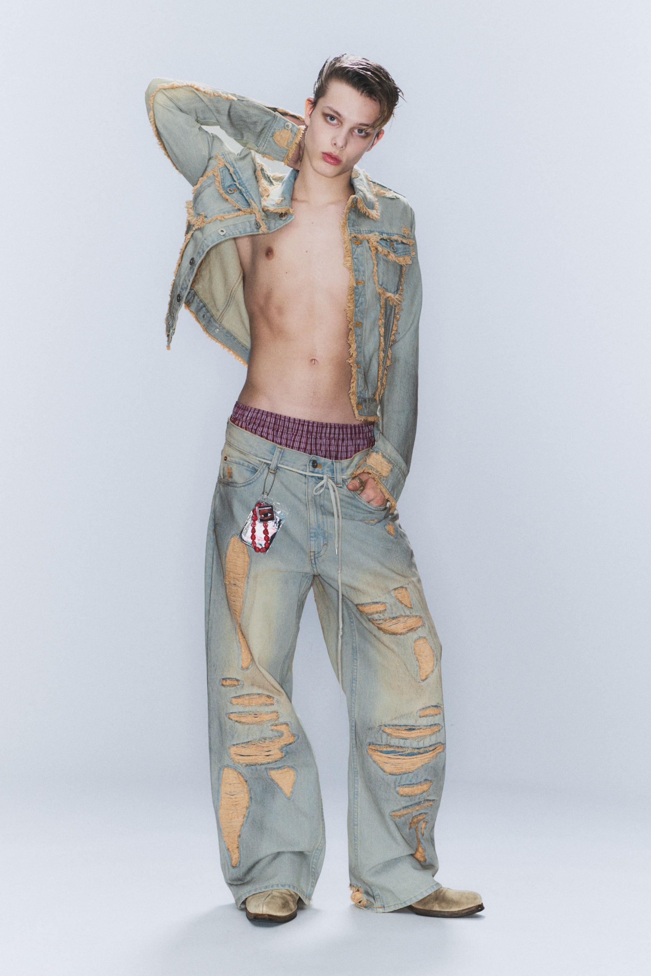 #8898AC - CM x LB Looser Pink Rip Unisex Jeans - 1