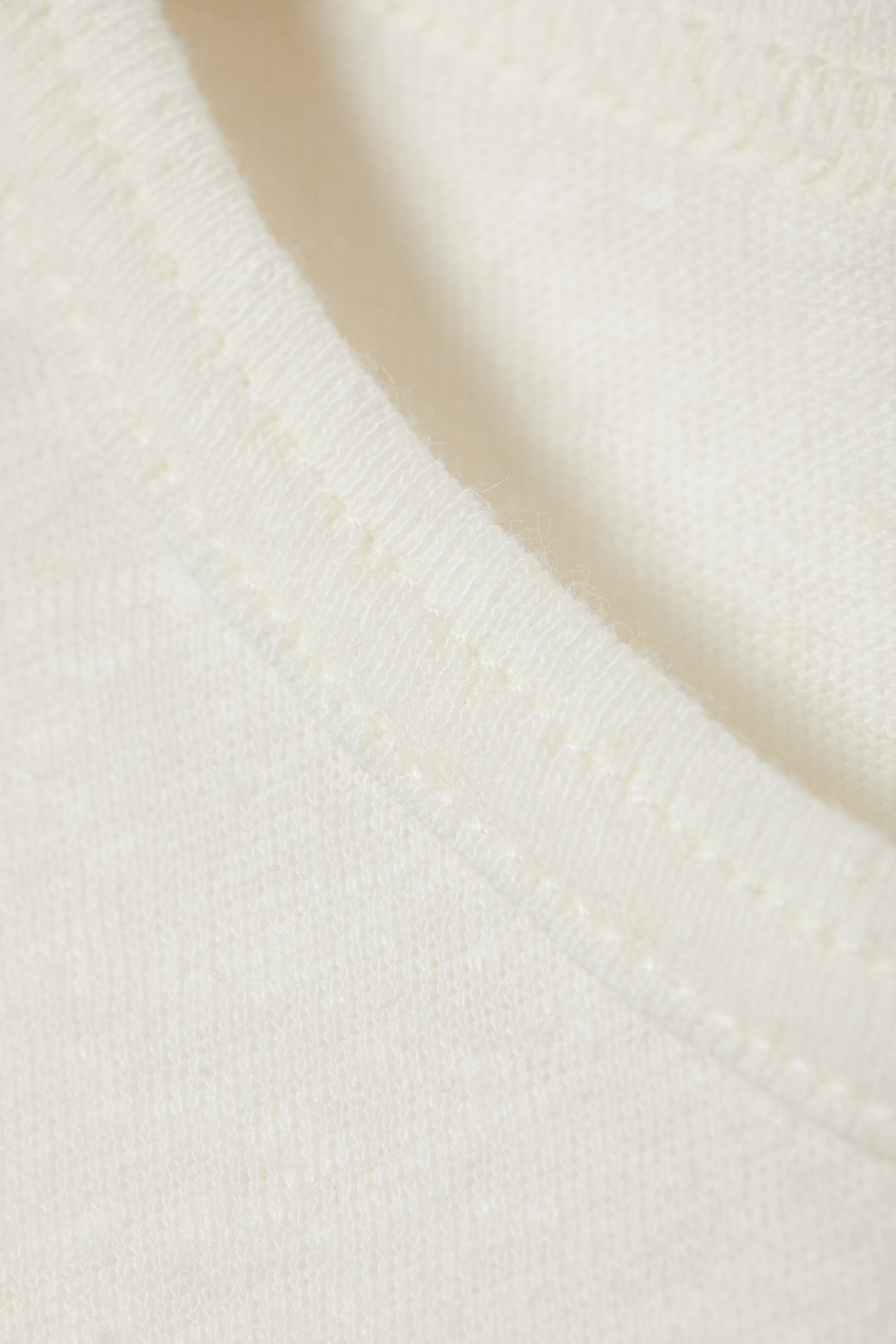 View larger image: Sheer Fitted Linen Blend T-shirt - Dusty White - Ladies | H&M GB 2