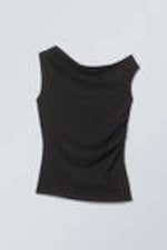 Black - Hera Drape Top - 0