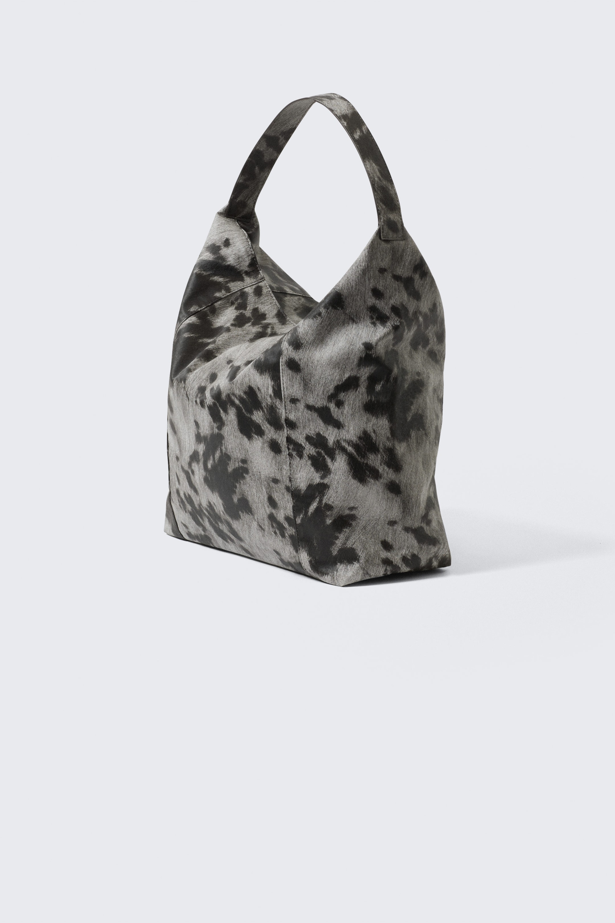 Black & White - Cow Print - Square Cow Shoulder Bag - 2