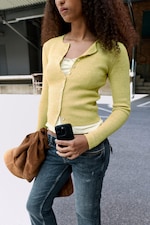Lime - Knitted Cardigan - 1