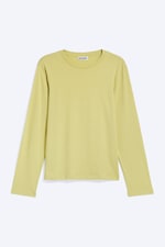 Dusty Lime - Shrunken Long-Sleeved Cotton T-shirt - 3