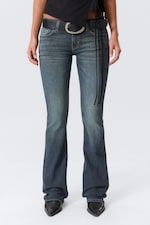 Blue Hymn - Medium Blue - Luna Low Rise Skinny Bootcut Leg Jeans - 1