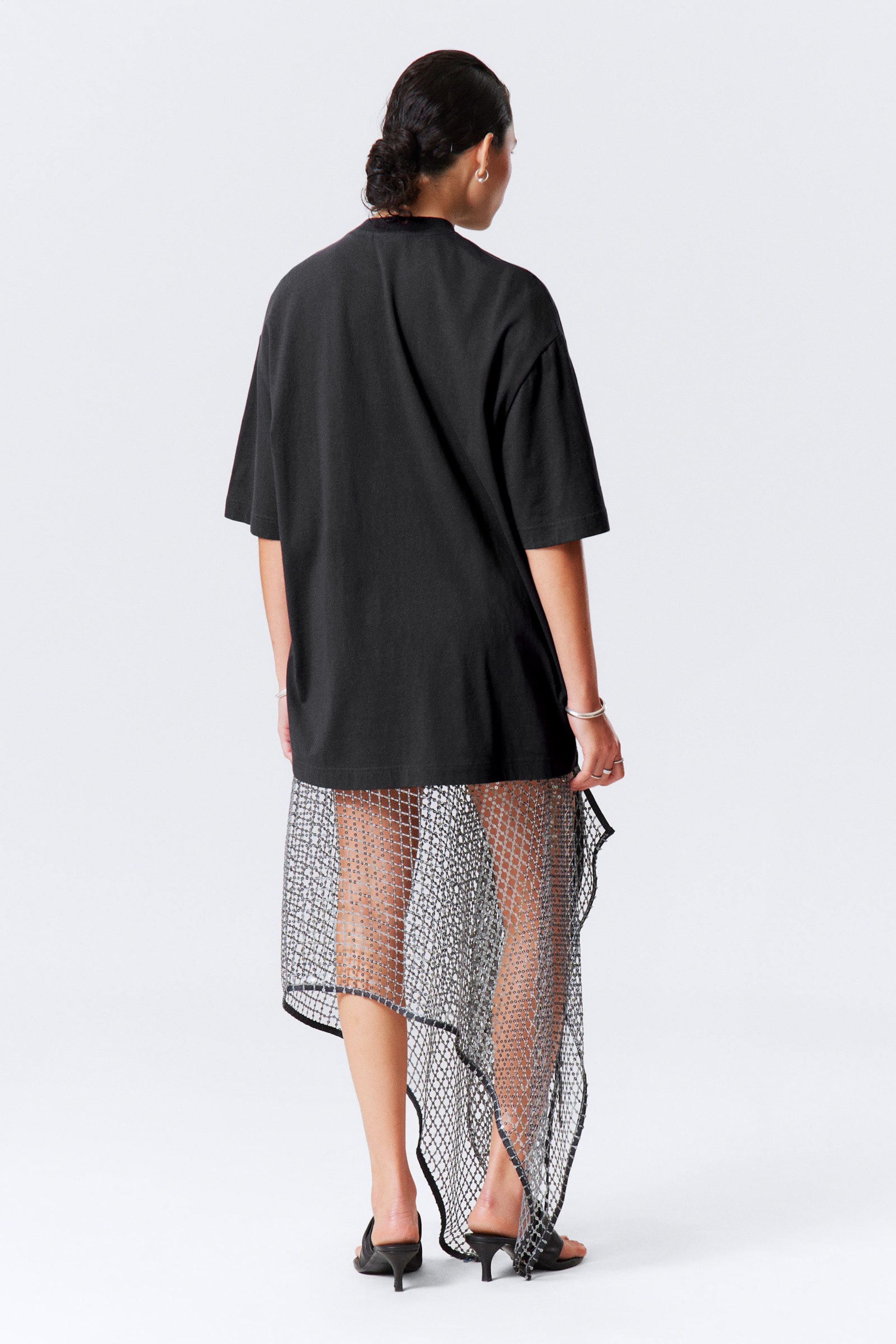 Dark Grey - Broderie Anglaise Oversized T-shirt - 3