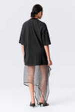 Dark Grey - Broderie Anglaise Oversized T-shirt - 3