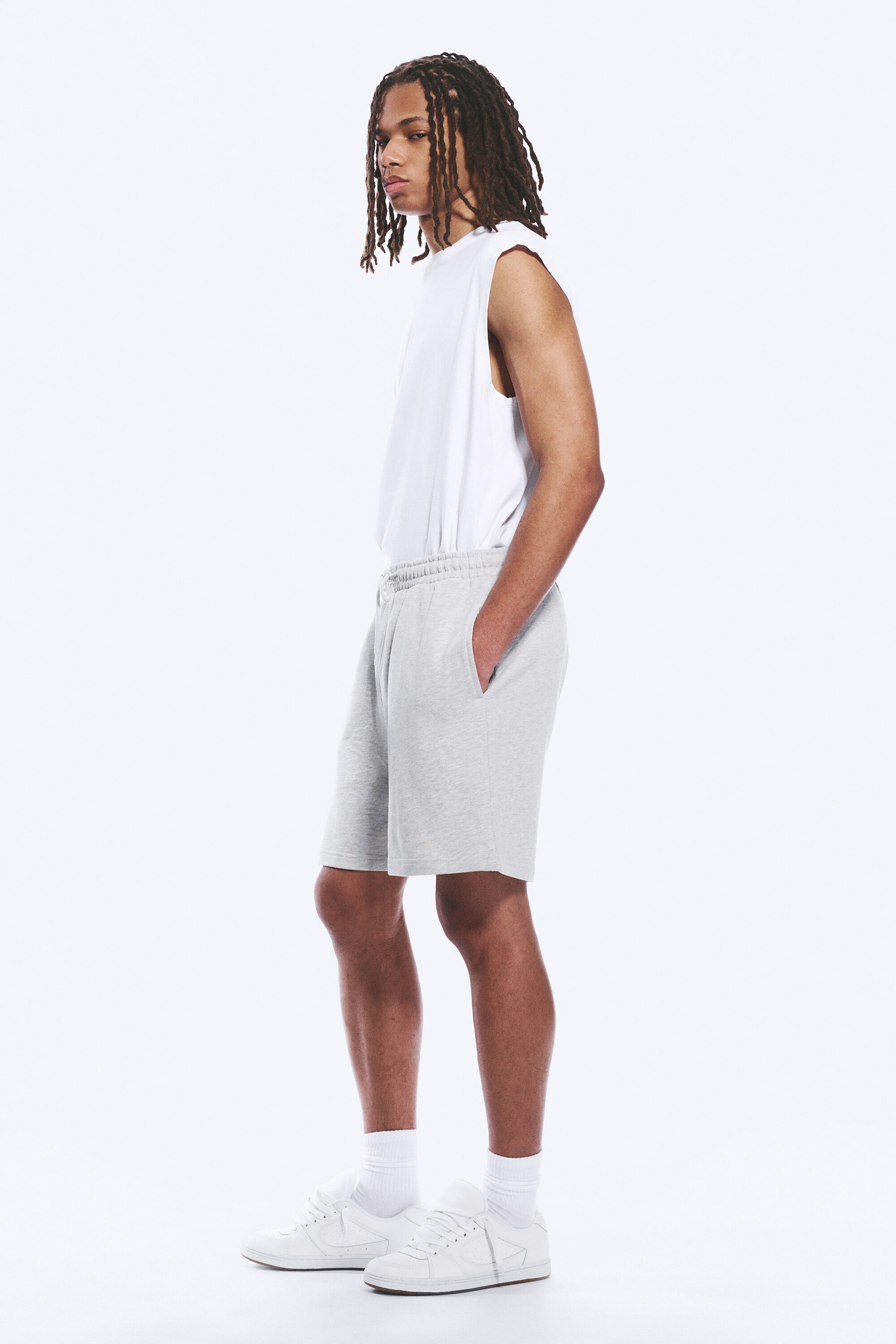 relaxed terry shorts - Light Dust Grey | Weekday WW