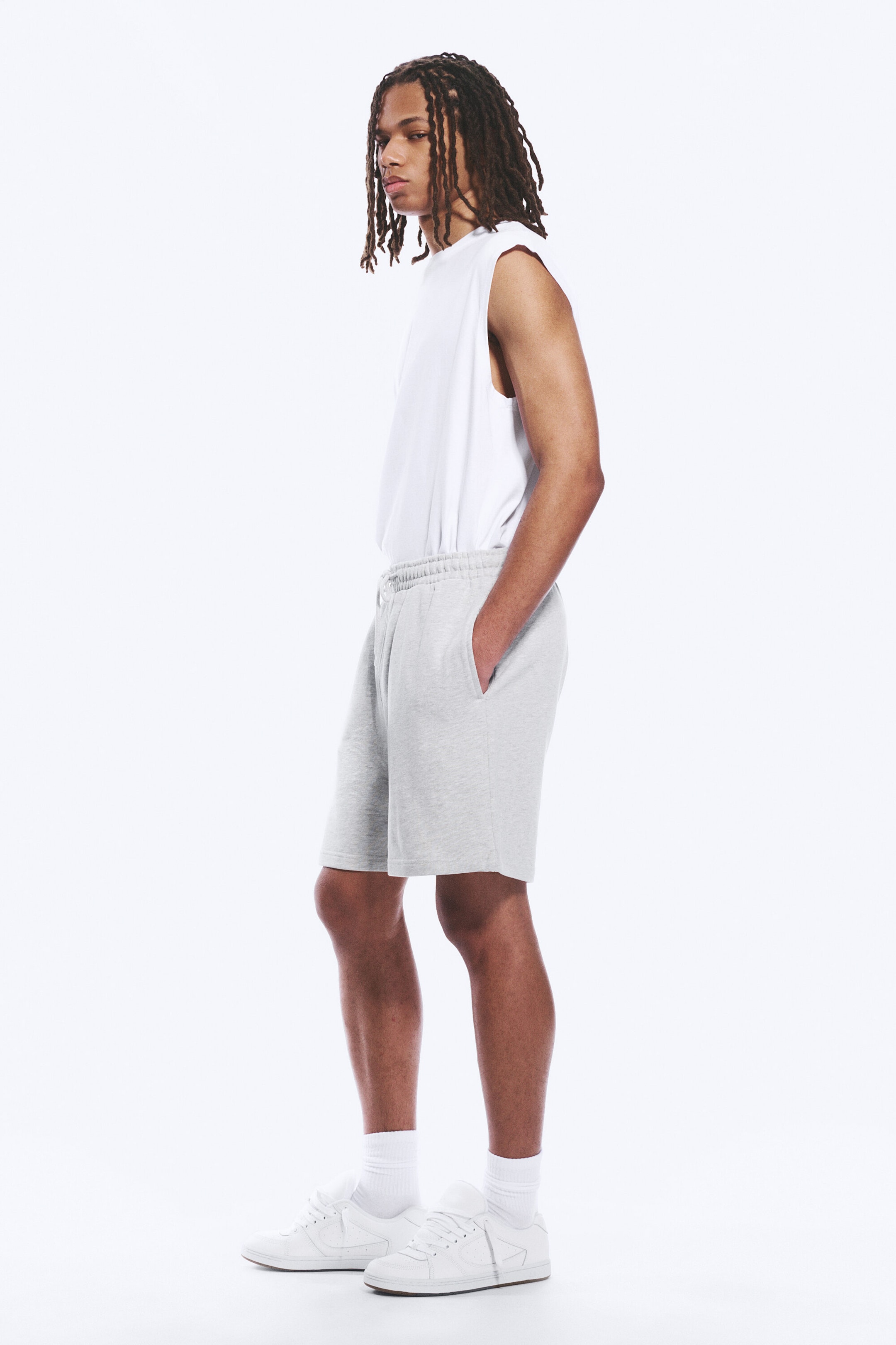 Light Dust Grey - Relaxed Terry Shorts - 2