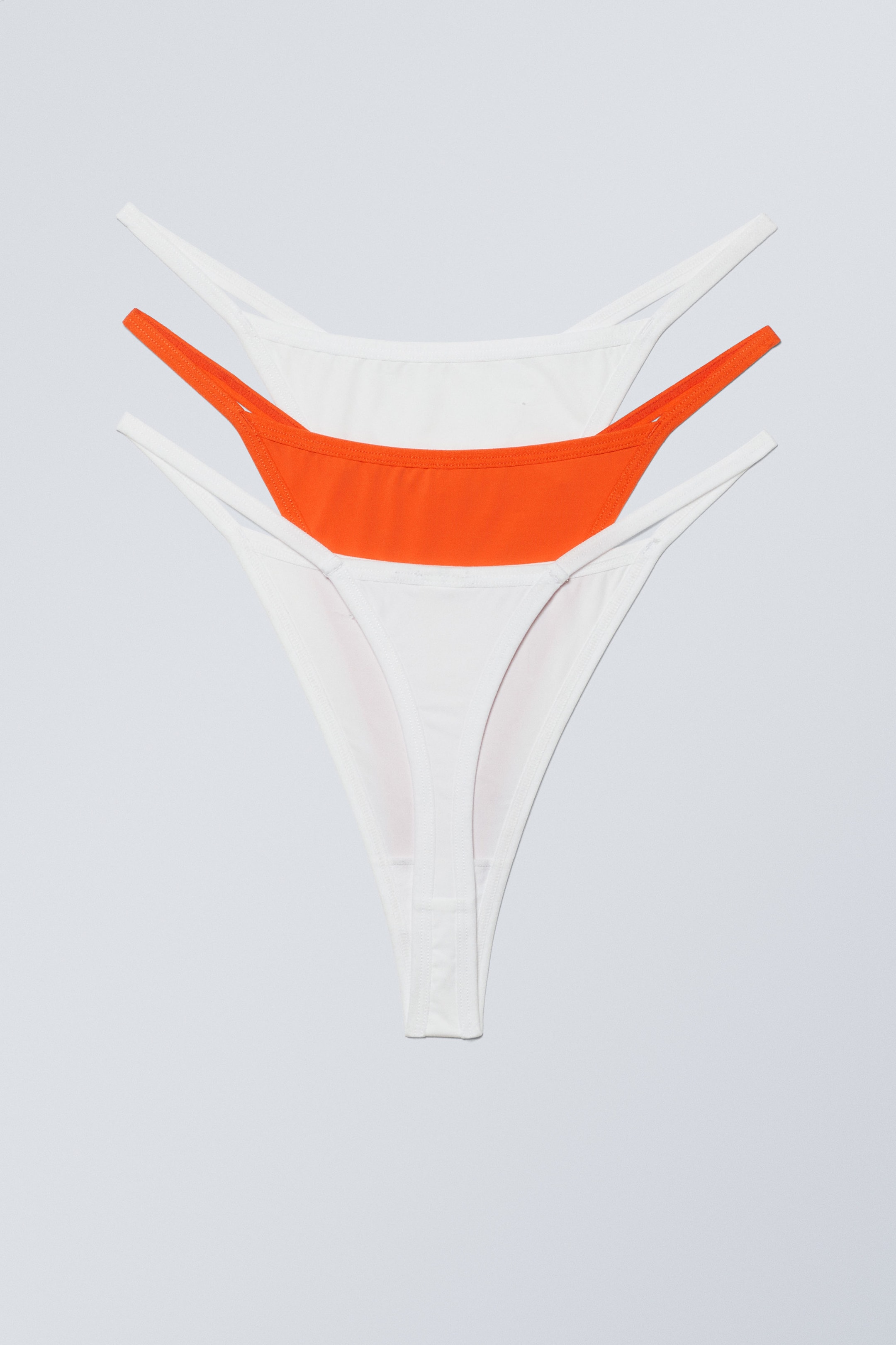 Blanc Brillant Rouge - Lot de 3 strings tanga Signe - 1