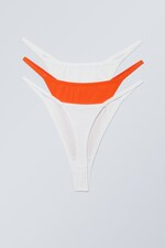 Blanc Brillant Rouge - Lot de 3 strings tanga Signe - 1