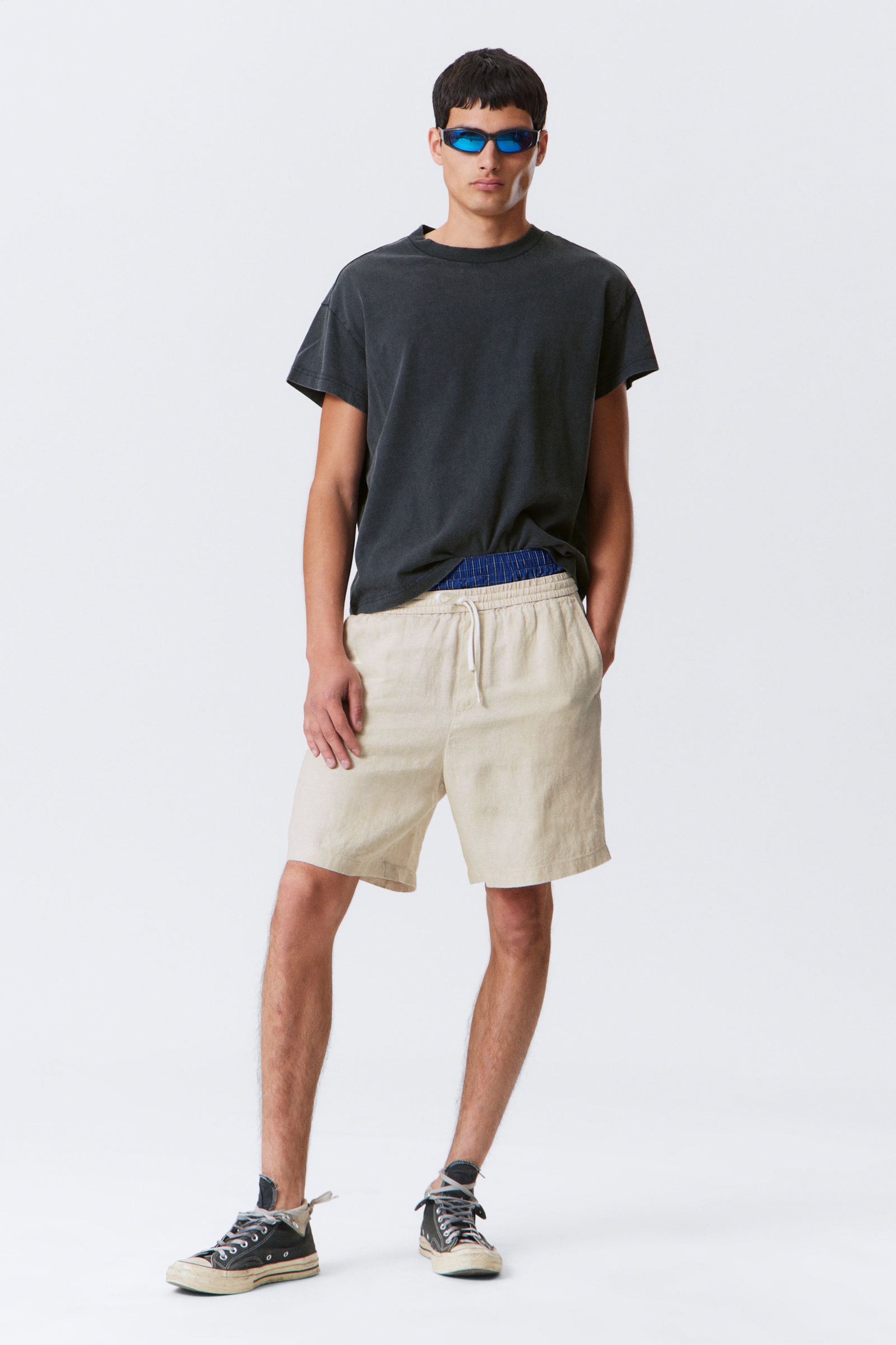 #DADACD - Relaxed Linen Drawstring Shorts - 1