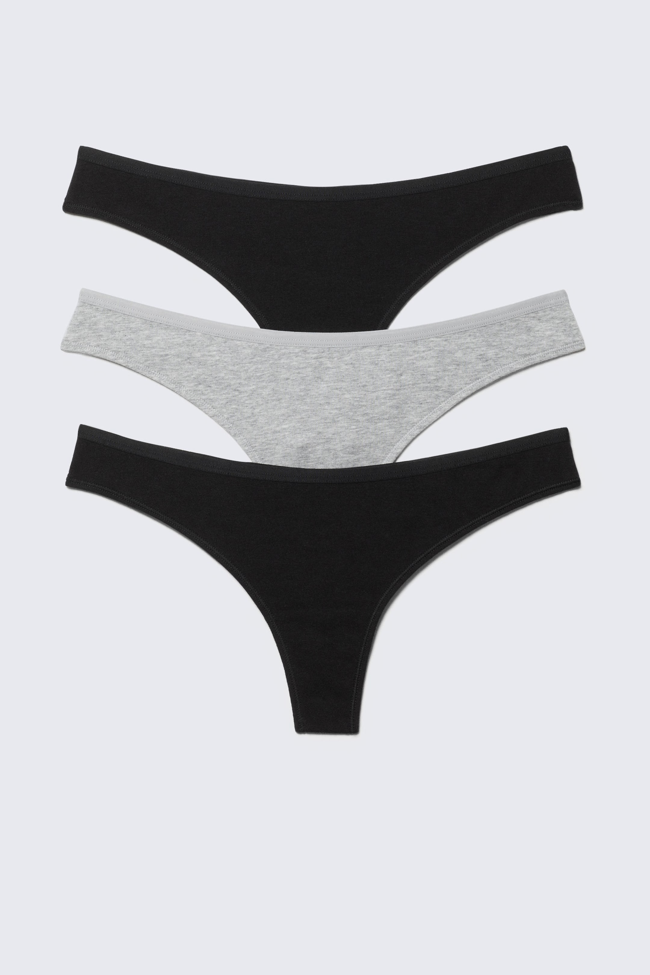 #C0C3C6 - 3-pack Soft Cotton Thongs - 1