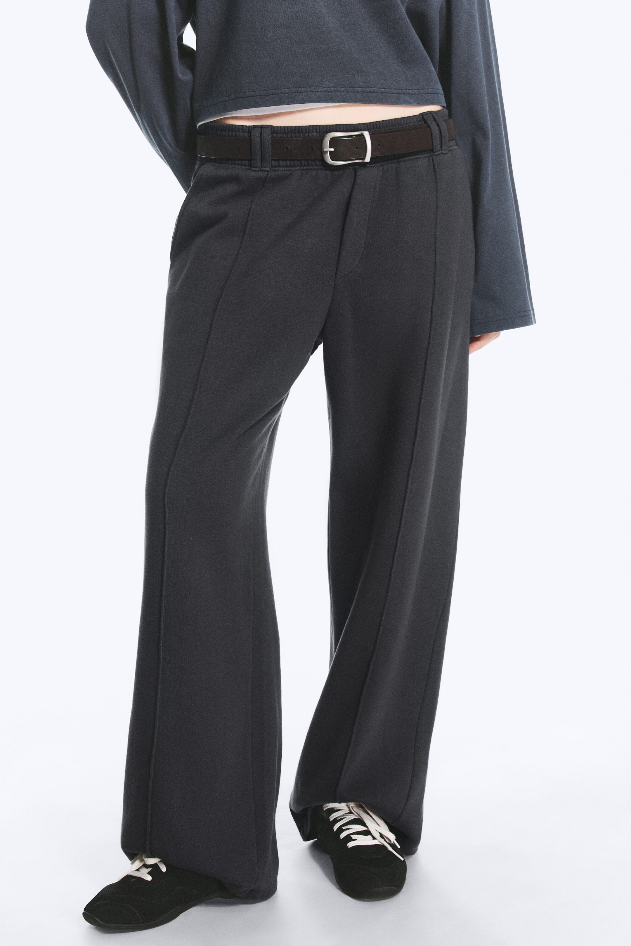Dark Blue - Loose Pleated Joggers - 2