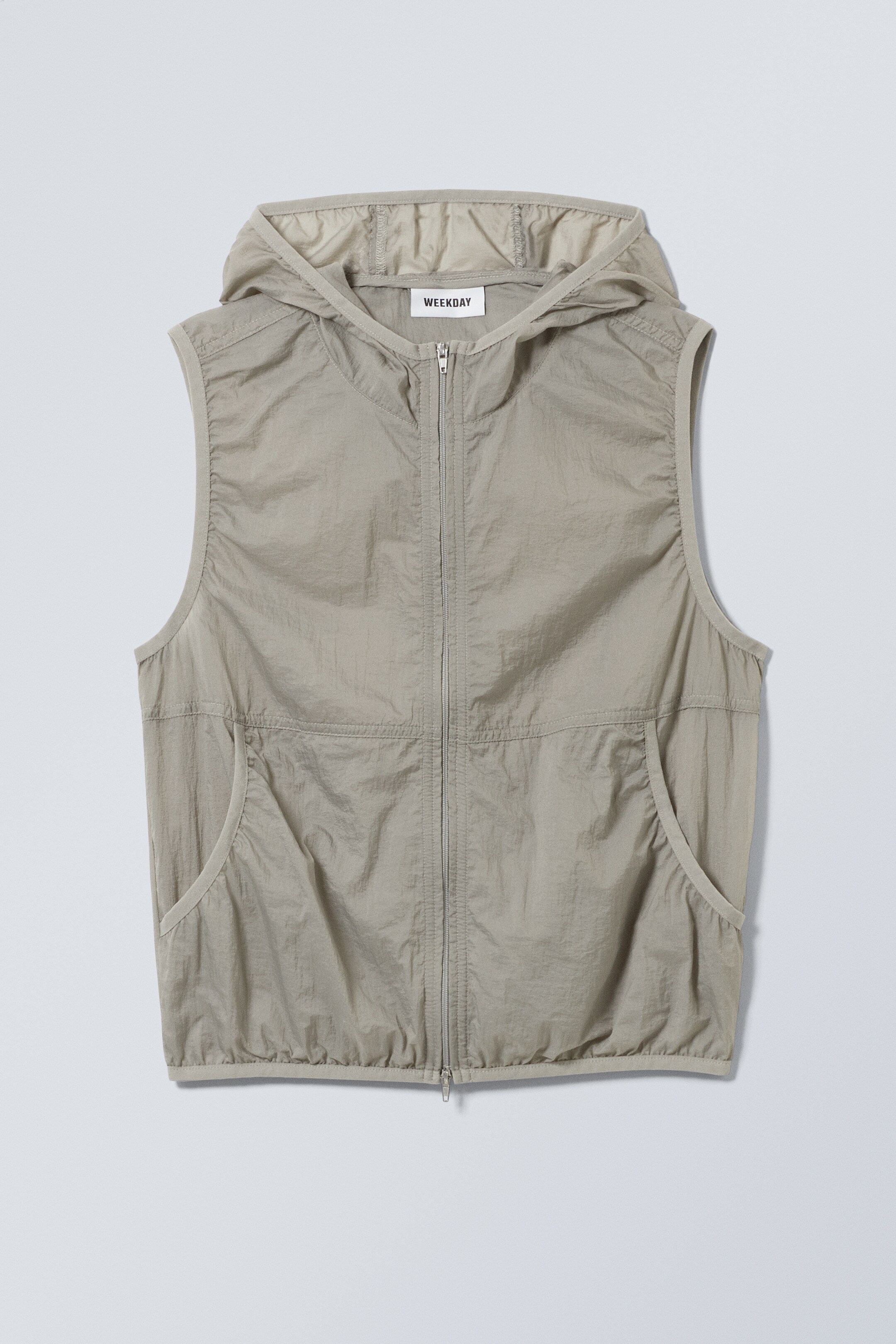 View larger image: Transparent Nylon Windbreaker Vest - Taupe - Ladies | H&M GB 1