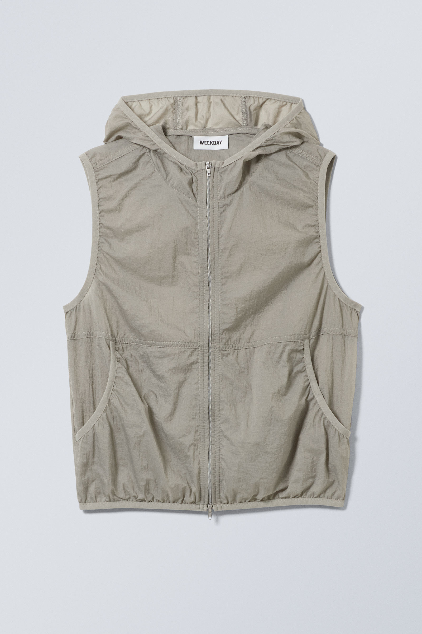 transparent nylon windbreaker vest - Taupe | Weekday WW