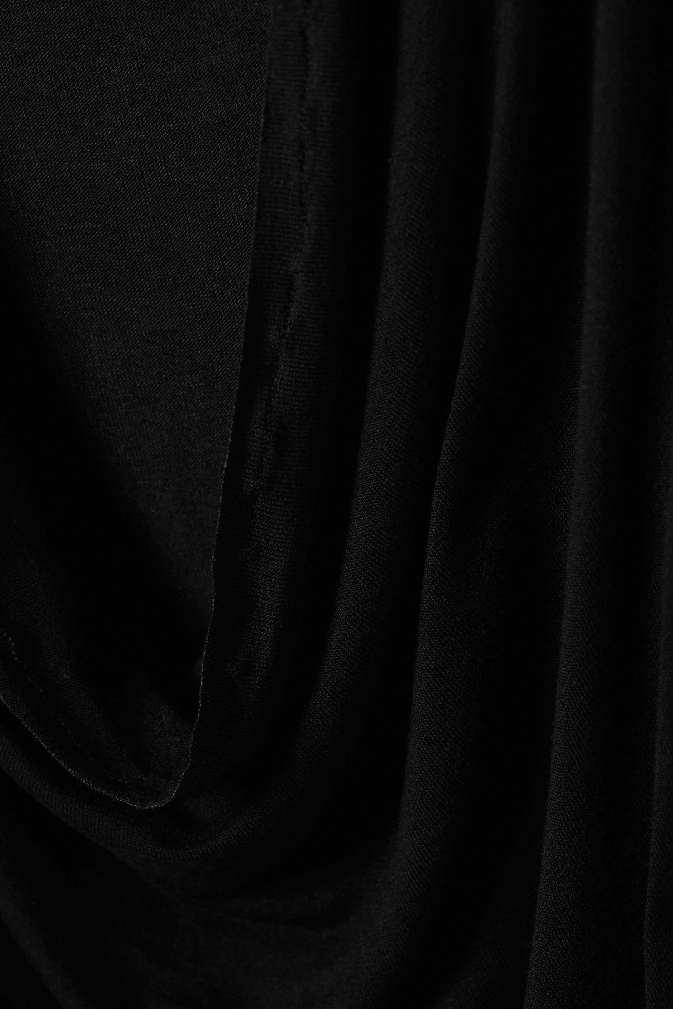 Black - Draped Long-Sleeved Top - 2